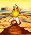 Goku fires a yellow Super Kamehameha at Meta-Cooler