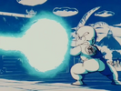 Krillin fires the Kamehameha at Goku