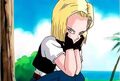 Android 18 thinking that the fight is meaningless