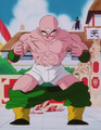 Tien's clothes fall off while fighting Goku