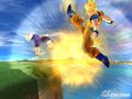 Goku kicking Vegeta away