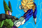Future Trunks trying in vain to punch Cell