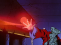 Ledgic fires a barrage of energy waves at Goku