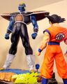 Resin-based light up DBKai Burter statue angle view with Goku