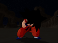 Goku about to transform into a Great Ape