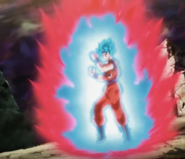 Goku using X20 Super Saiyan Blue Kaioken