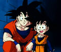 Goku with his youngest son, Goten