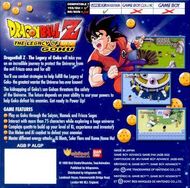 Carátula trasera del Dragon Ball Z: The Legacy of Goku