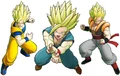 Alternate clothing for Goku, Teen Gohan, and Gogeta