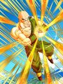 Risky Super Attack Tien card depicting Tien using Neo Tri-Beam in Dokkan Battle