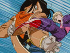 Android 18 breaks Android 17's arm with a kick similar to that of the Sadistic 18