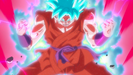 Super Saiyan Blue Goku powering up his Kaio-ken