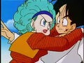 Bulma refuses to be left behind, as everyone flies off