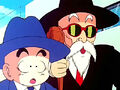 Krillin and Roshi in "Goku's Traffic Safety"