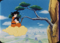 Gohan jumps at Goku