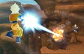Goku fires a Kamehameha