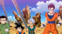 Krillin, Goten, Trunks, Gohan in Battle of Gods