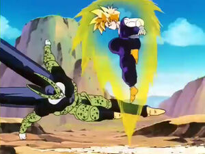 Gohan esquiva a cell