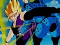 Gohan kicking the Cell Jr.