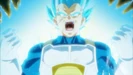 Vegeta's Super Saiyan Blue form becoming empowered by rage