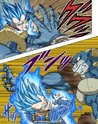 SSGSS Evolved Vegeta avoids Moro's attacks