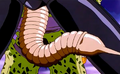 Cell stretching his tail to absorb Goku