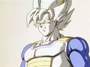 Goku como Super Saiyajin utilizando el modelo de Bulma