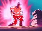 Goku charges the Kaio-ken Kamehameha