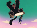 Great Ape Gohan attacks Vegeta