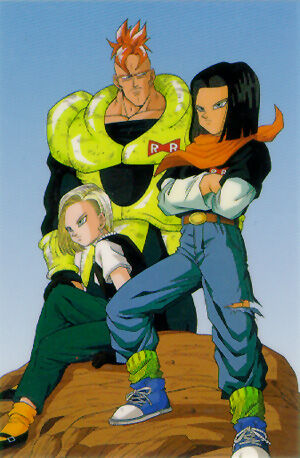 personagens de dragon ball: Andróides #17,#18 e Super Androide #17