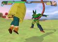 Cell absorbing Android 18 in Budokai Tenkaichi 3