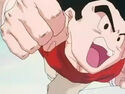 Krillin throws a punch