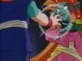 Goku Jr. fires a Kiai at Mamba's face in A Hero's Legacy