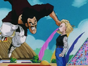 Mr. Satan punches Android 18