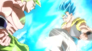 Broly fighting Gogeta in Dragon Ball Heroes