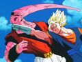 Super Vegito punching Super Buu's face