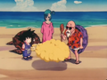 Goku and Bulma amazed at the Flying Nimbus