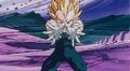 Super Saiyan Vegeta prepares an attack