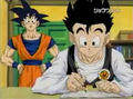 Goku and Gohan in an office supplies commercial