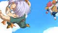 Trunks' attack misses Kado