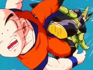 Cell le causa un gran dolor a Krilin