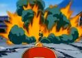 The attack causes an explosion