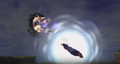 Gohan rams Raditz in Raging Blast 2