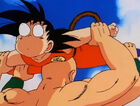 Tien repeatedly headbutts Goku