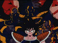 A Saiyan with the other surviving Saiyans in the shadows