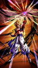 Character Illustration of Super Gogeta (DBL05-10S) performing Soul Punisher in Dragon Ball Legends