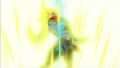 Future Trunks transforms into his Super Saiyan Rage form