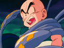 Krillin attacked by a sea monster on the fake Planet Namek