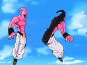 Super Buu after being cut in half by Gotenks