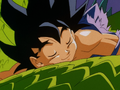 Goku lying on Shenron